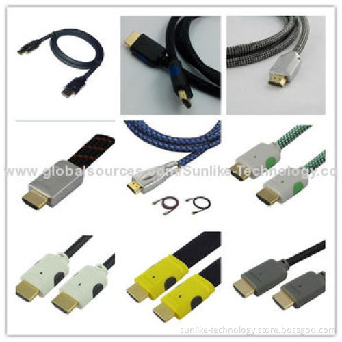 HDMI Cables, Double-color Molding Type, 24K Gold-plated Connector